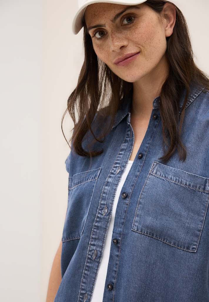 Cecil Damen Blusen Mid Blue