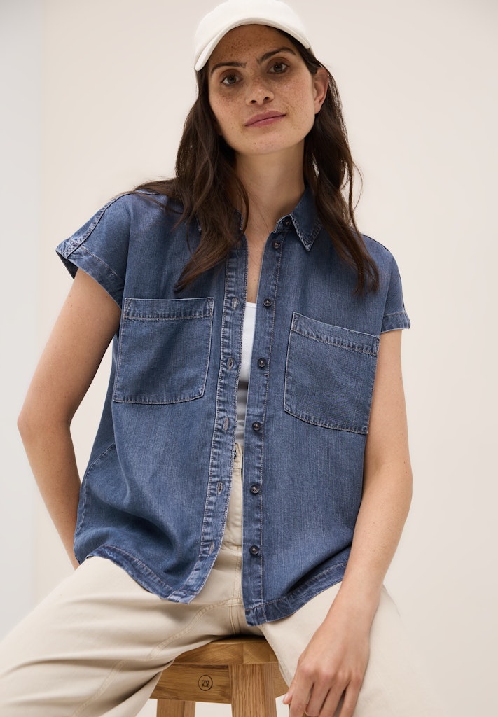 Cecil Damen Blusen Mid Blue