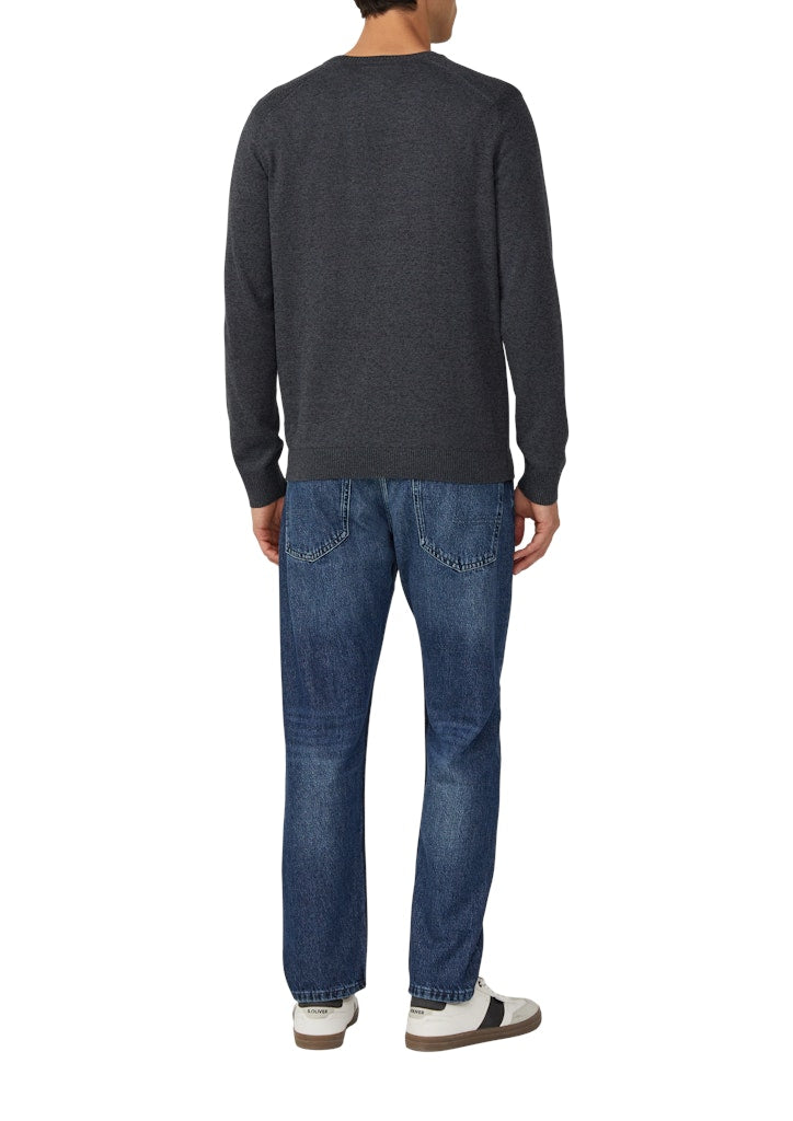 S. Oliver red Herren Pullover Grey/Black