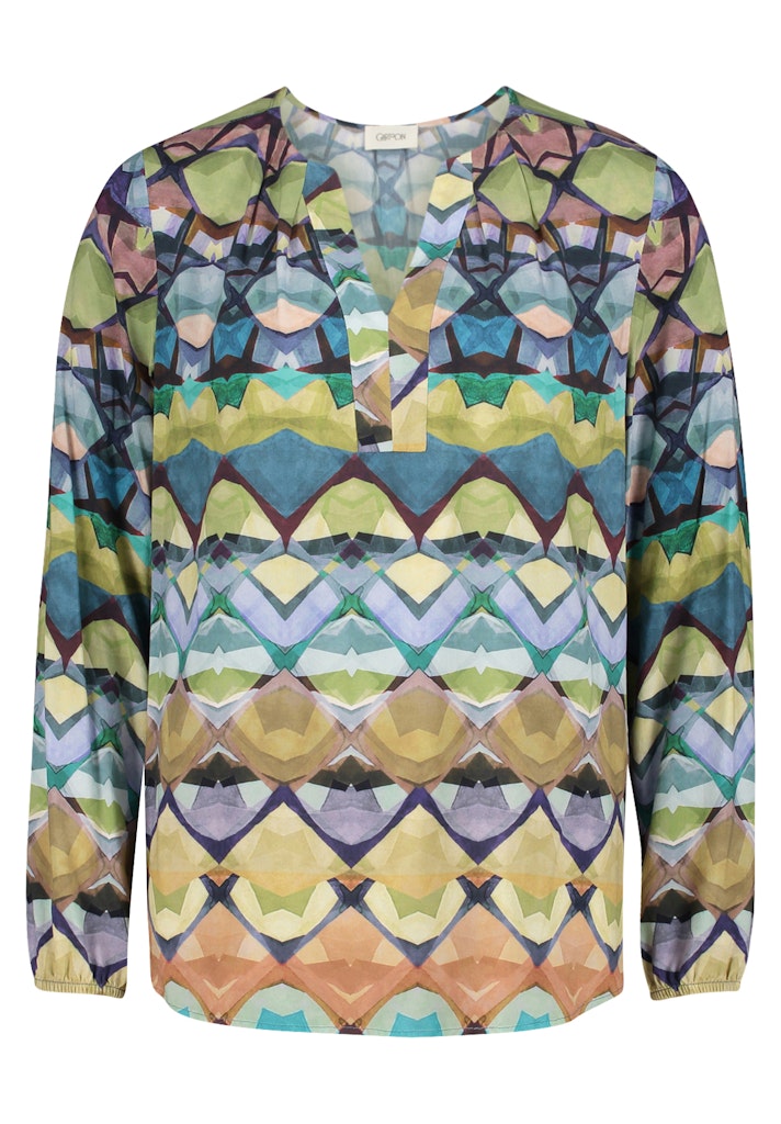 Cartoon Damen Blusen Green/Blue