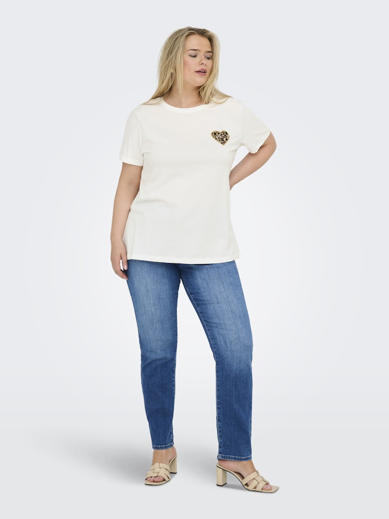 Only Caramkoma Damen T-Shirts Cloud Dancer/Le