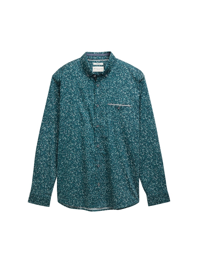 Tom Tailor Herren Hemden lang Green Irregular