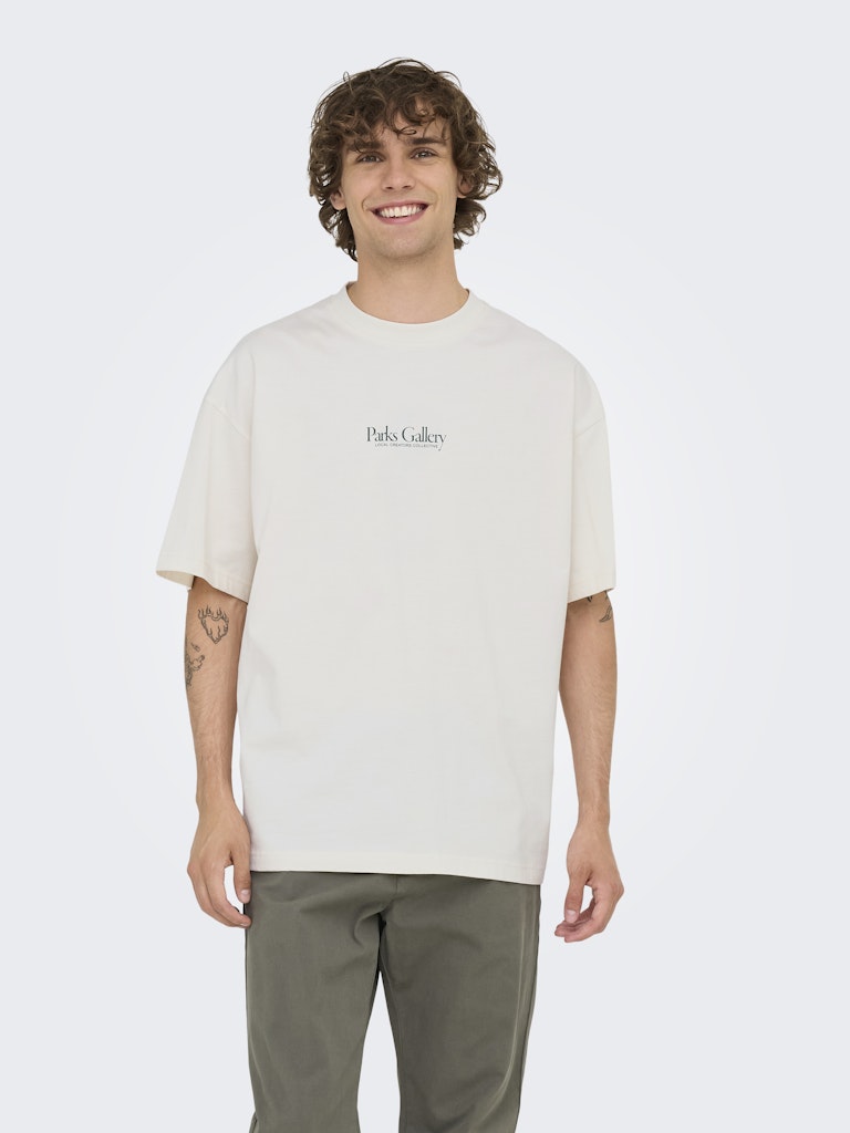 Only & Sons Herren T-Shirts kurz Gardenia/Parks