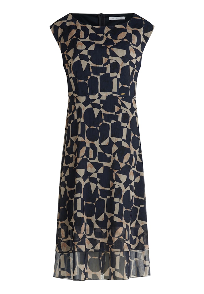 Betty & Co Damen Kleider Dark Blue/Natur