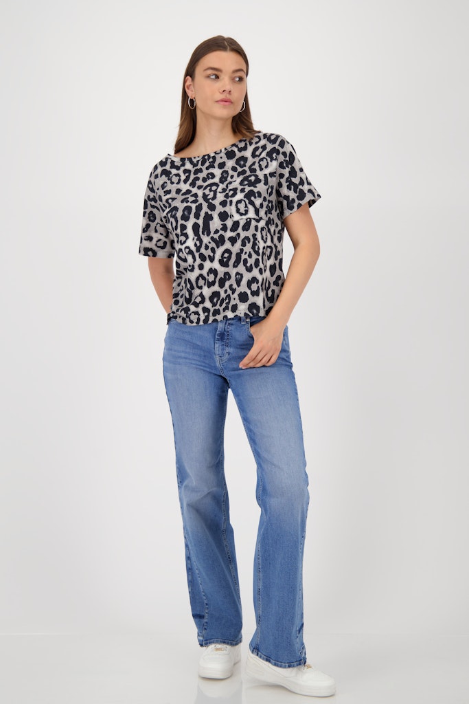 Monari Damen T-Shirts Greige Gemuster