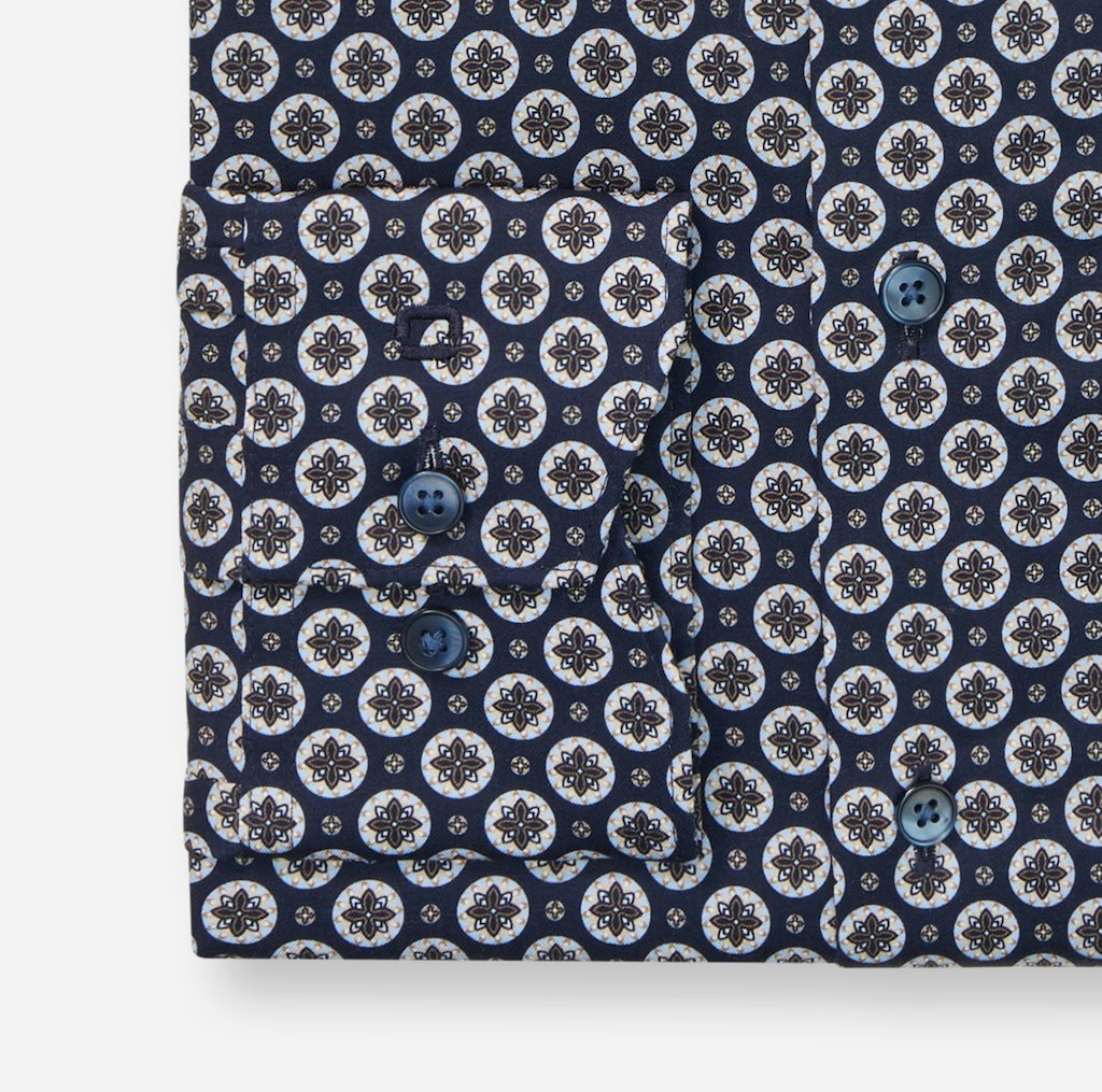 Olymp Herren Hemden lang  Marine