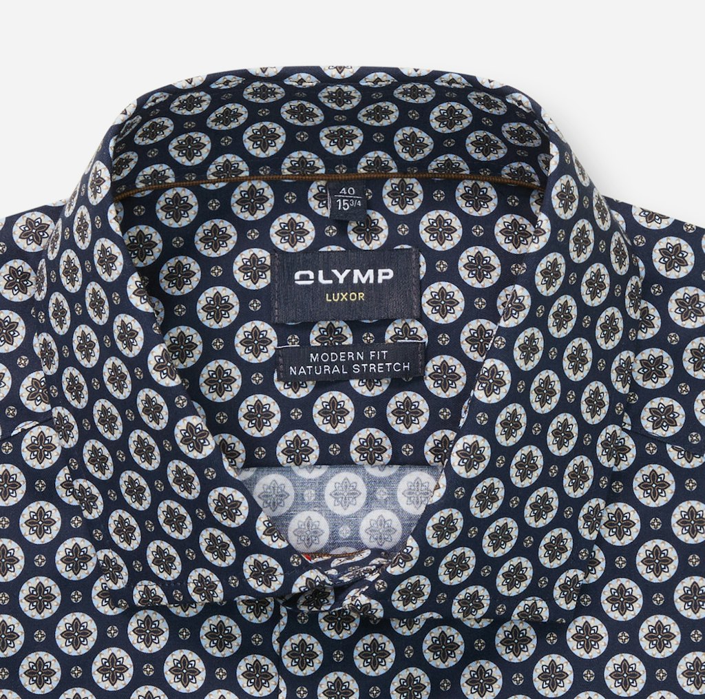 Olymp Herren Hemden lang  Marine