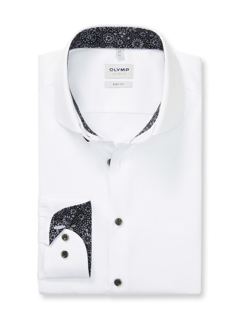 Olymp Herren Hemden lang  Silbergrau