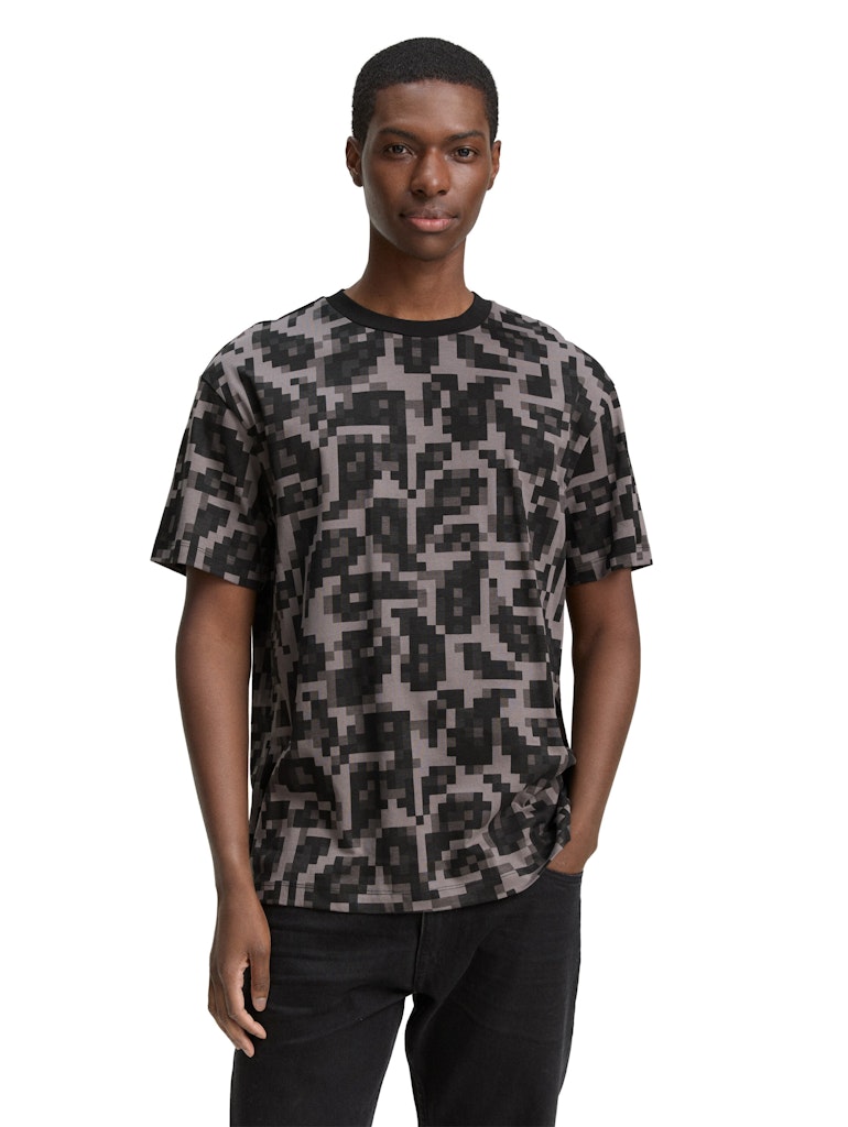 Tom Tailor denim Herren T-Shirts kurz Night Grey Big