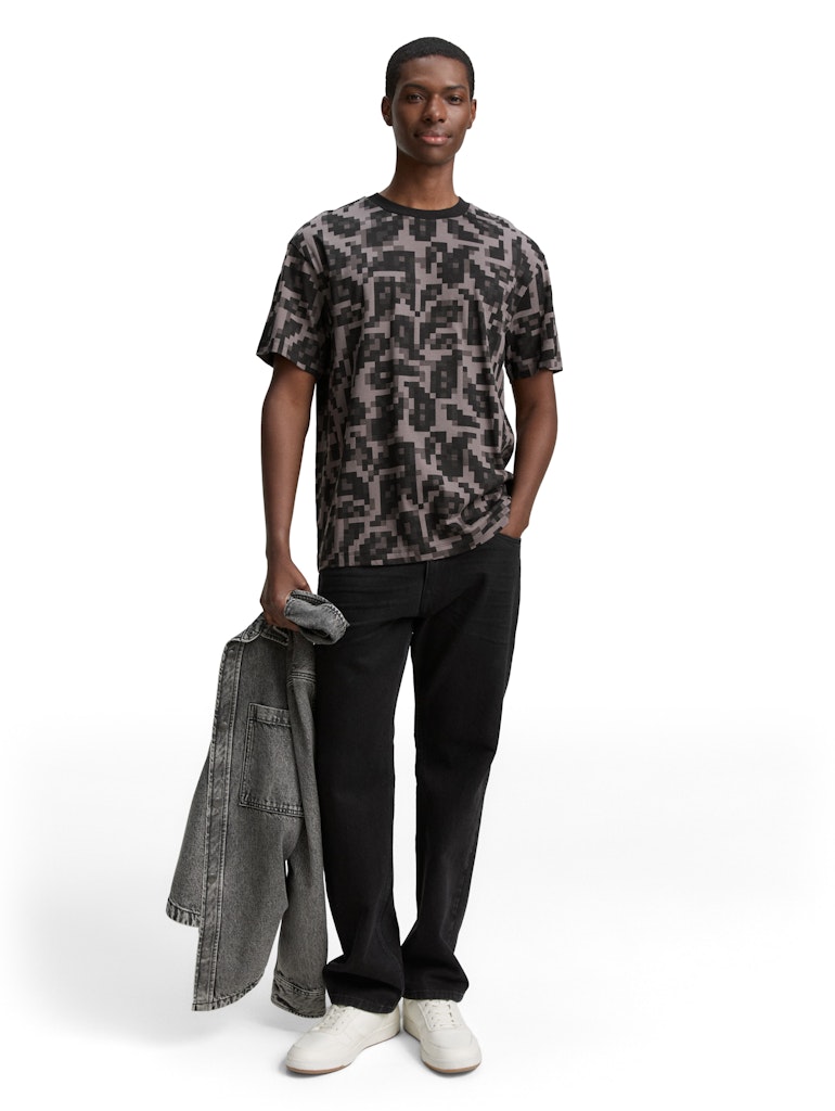 Tom Tailor denim Herren T-Shirts kurz Night Grey Big