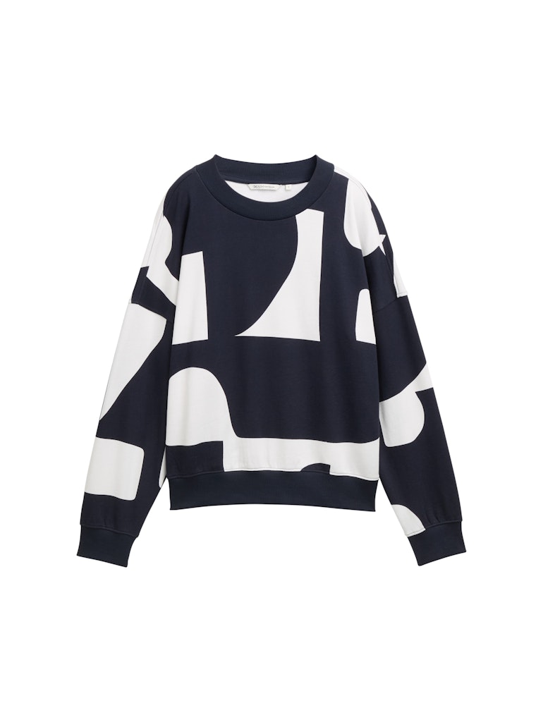 Tom Tailor denim Damen Sweatshirts Navy White Big