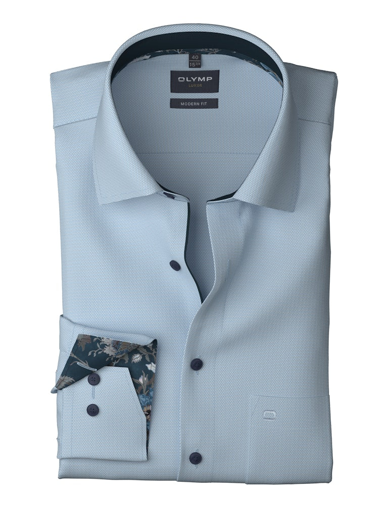 Olymp Herren Hemden lang Bleu