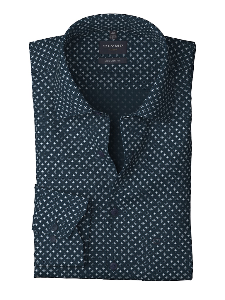 Olymp Herren Hemden lang  Marine