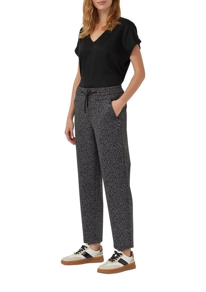 S. Oliver red Damen Hosen Grey/Black