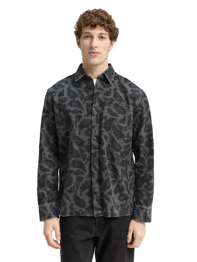 Tom Tailor denim Herren Hemden lang Night Grey Big