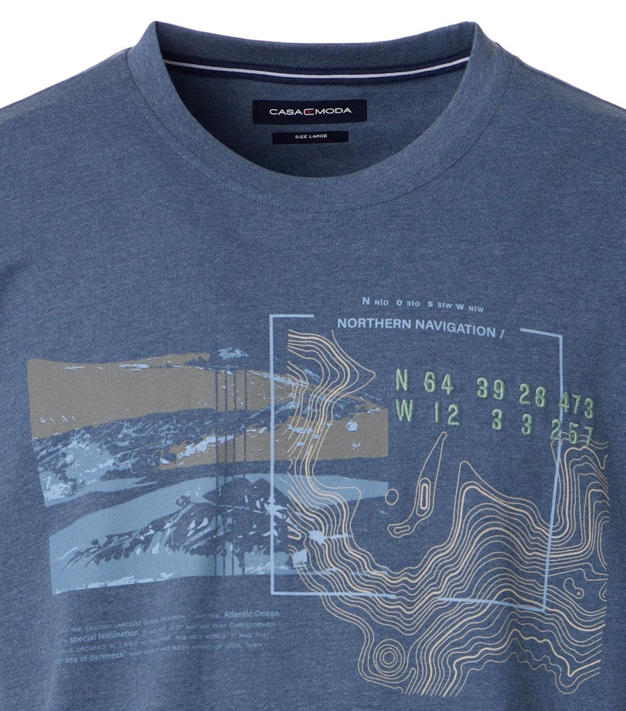Casa Moda Herren T-Shirts kurz Blau