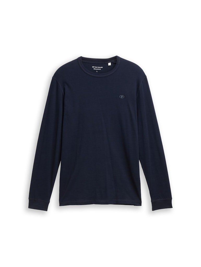 Tom Tailor Herren T-Shirts lang Sky Captain Blu