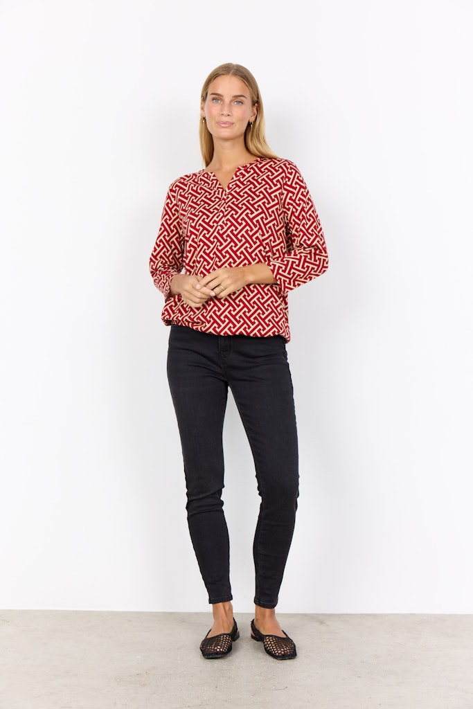 Soya Concept Damen Blusen Red Combi