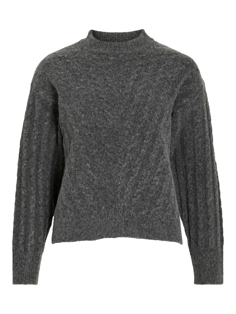 Vila Damen Pullover Dark Grey Melan
