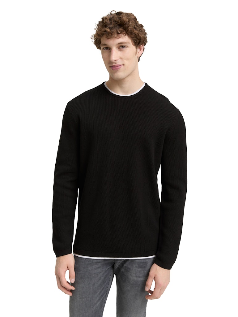 Tom Tailor denim Herren Pullover Black