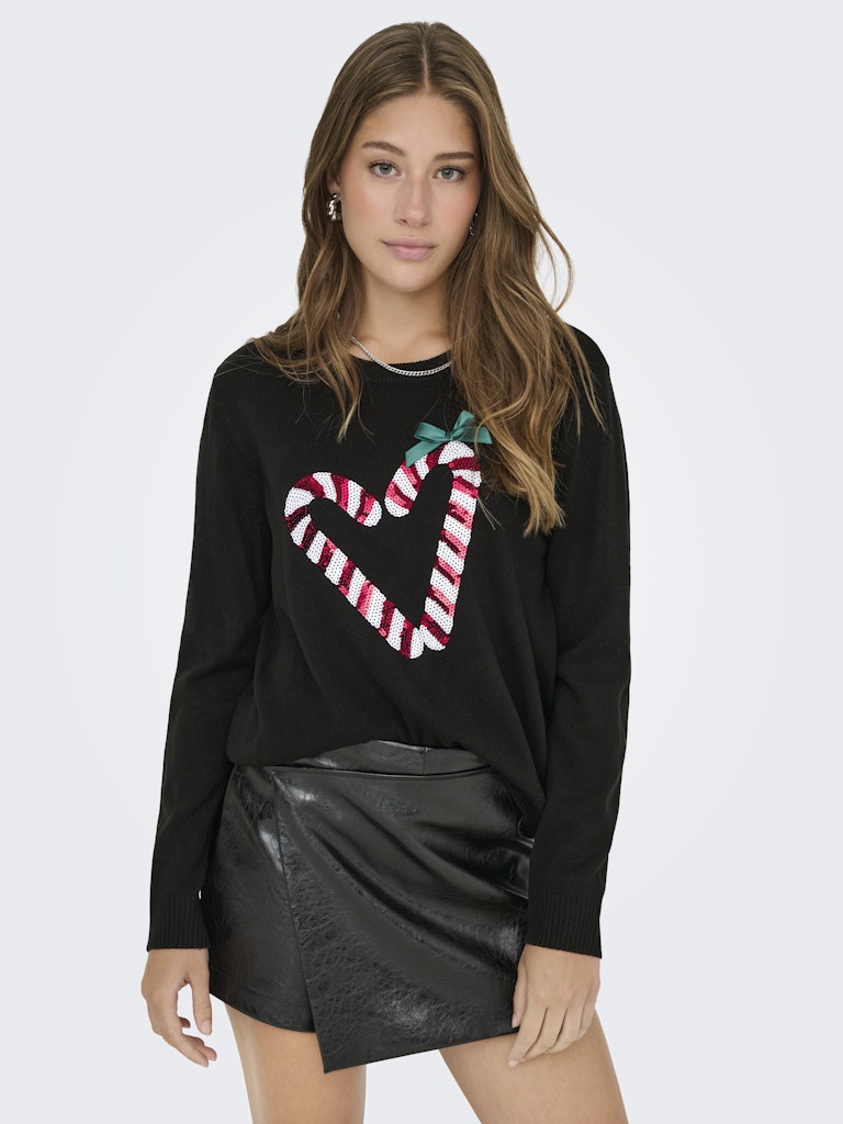 Only Damen Pullover Black/Candy Hea
