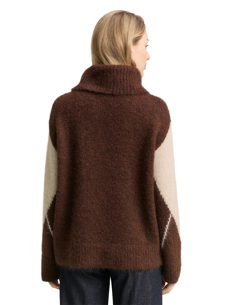 Tom Tailor Damen Pullover Brown Blue Argy