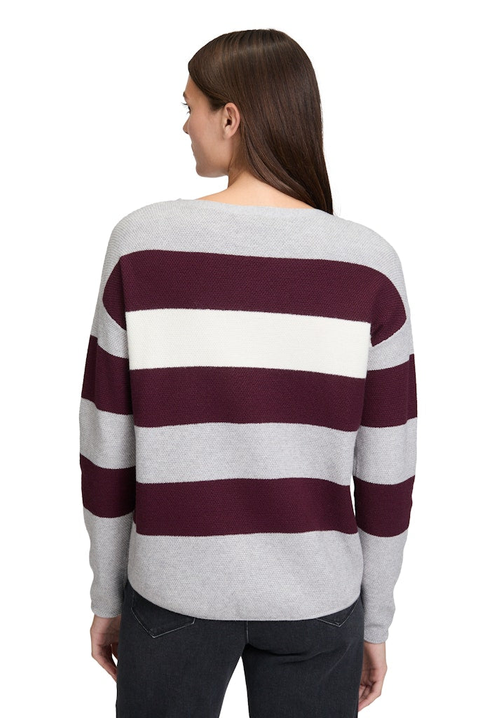 Betty & Co Damen Pullover Grey/Dark Red