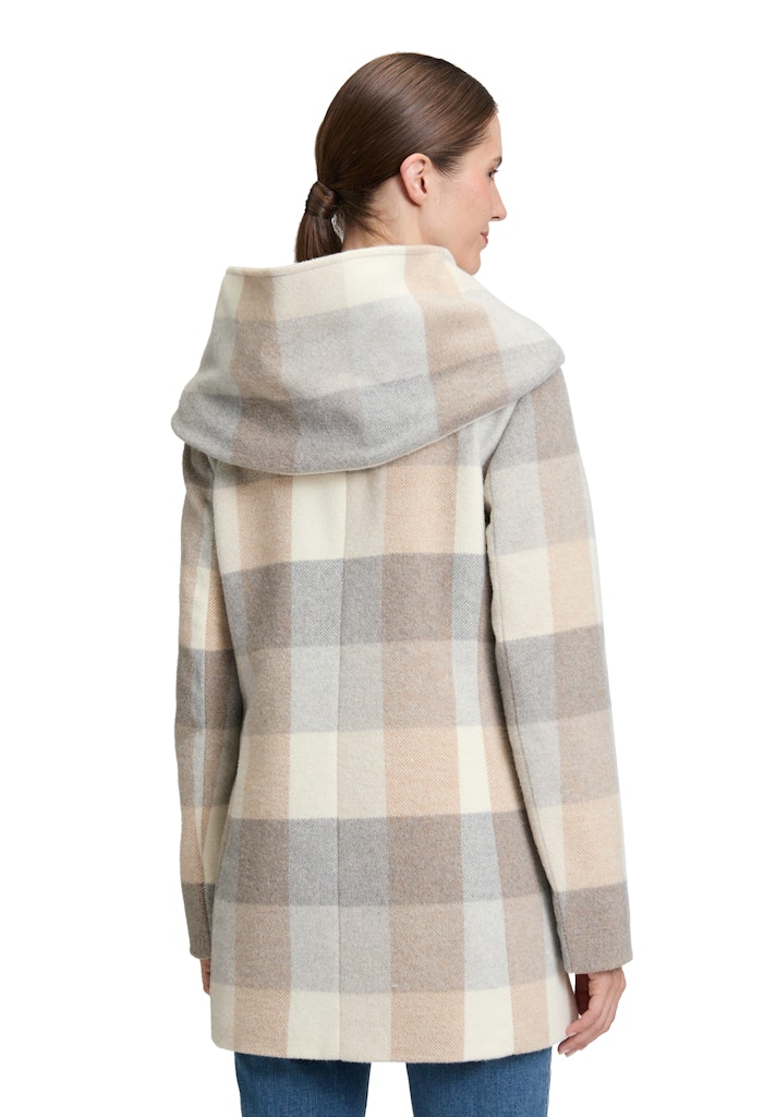 Amber & June Damen Mantel Cream/Silv