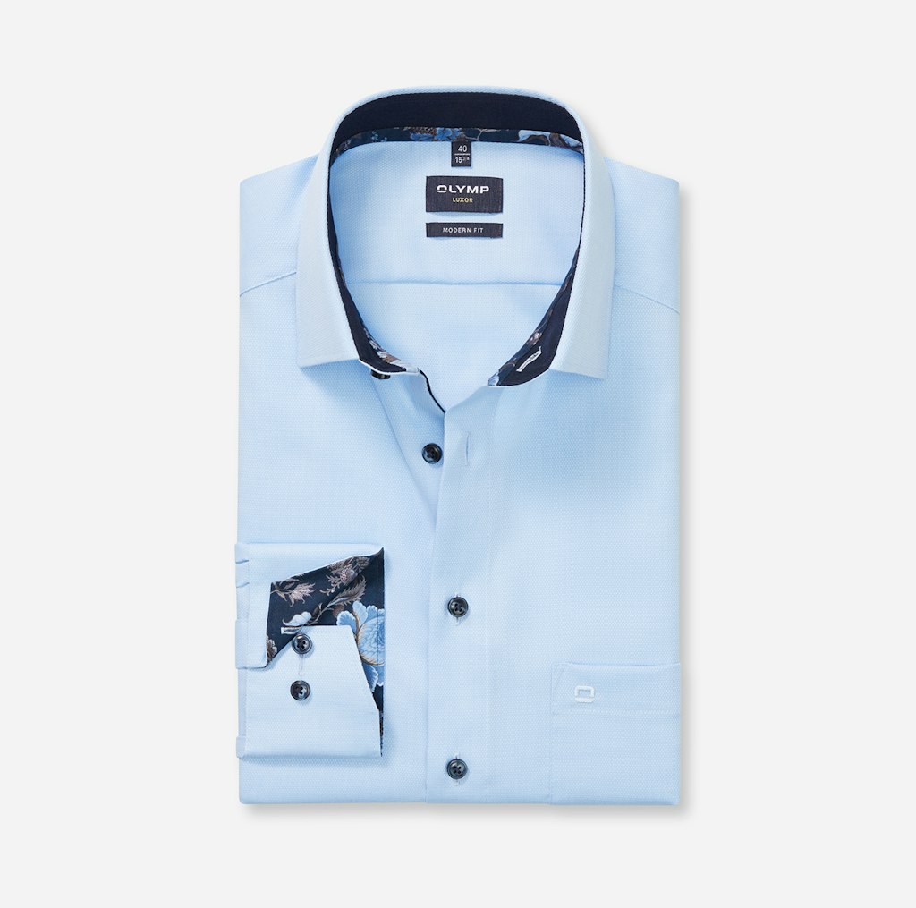 Olymp Herren Hemden lang  Bleu