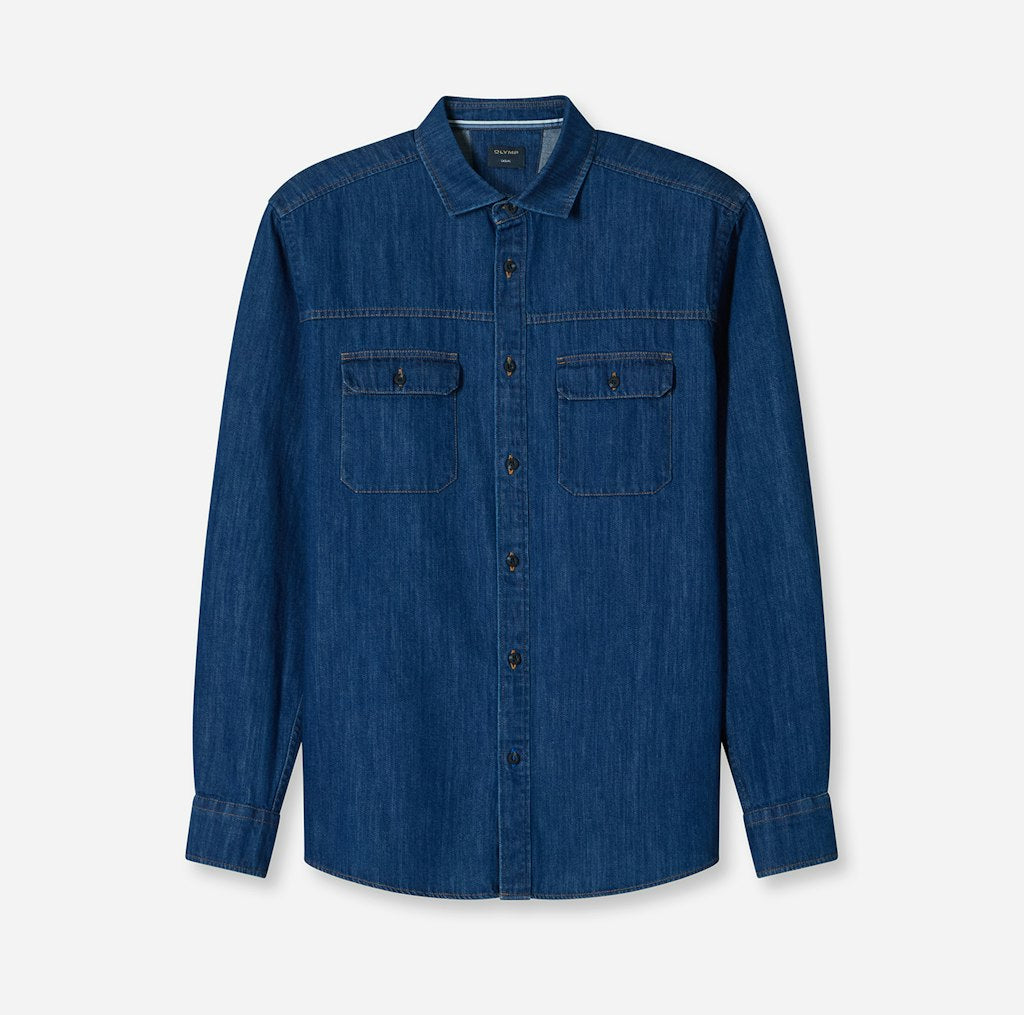 Olymp Herren Hemden Blau