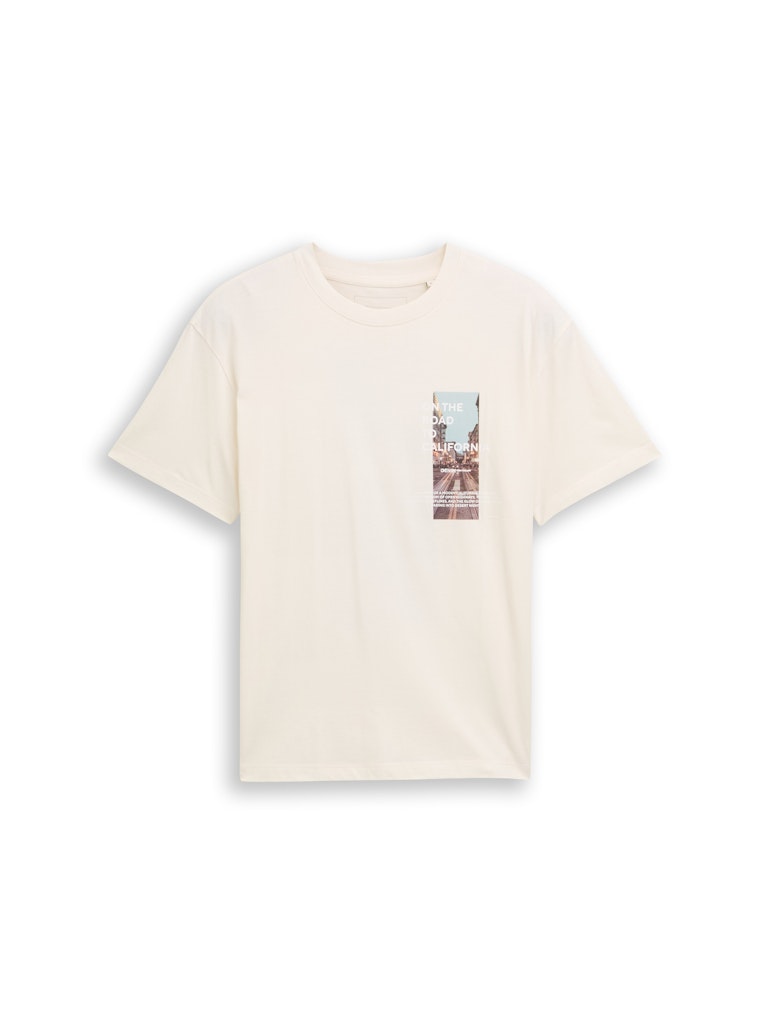 Tom Tailor denim Herren T-Shirts kurz Wool White