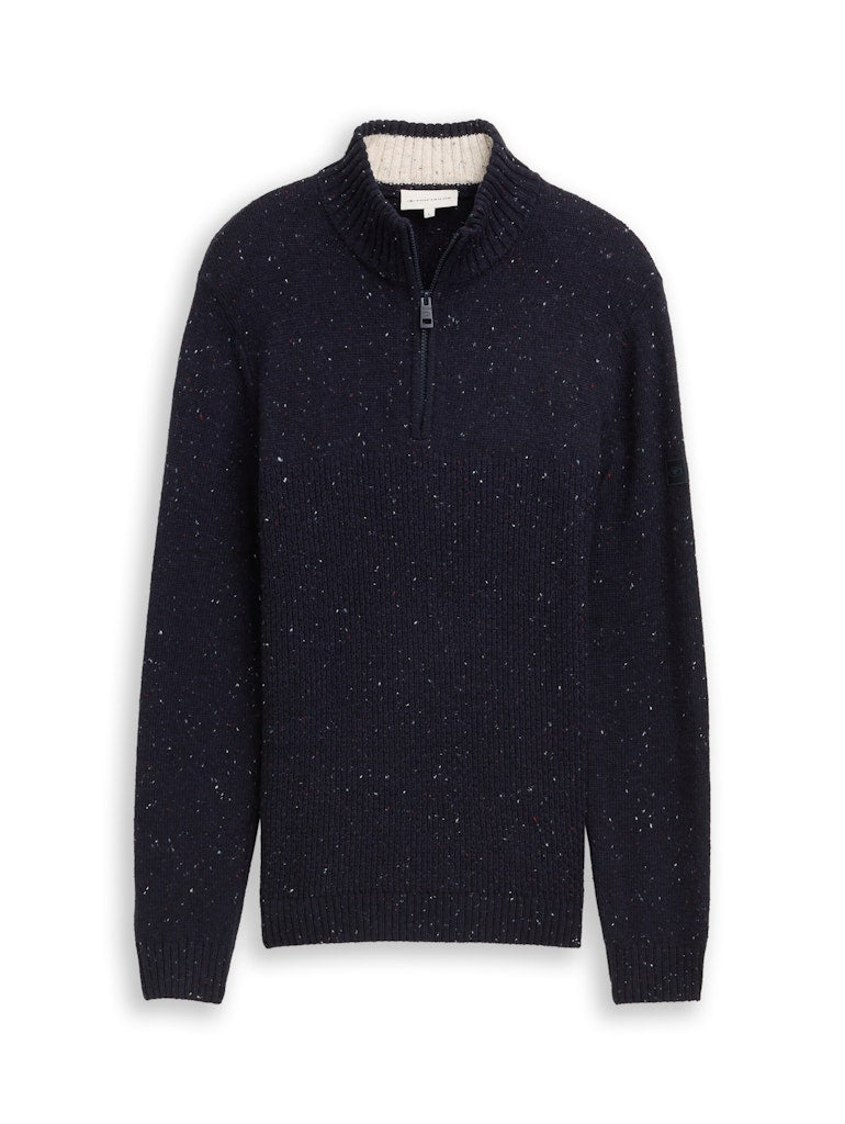 Tom Tailor Herren Pullover Navy Melange Mu
