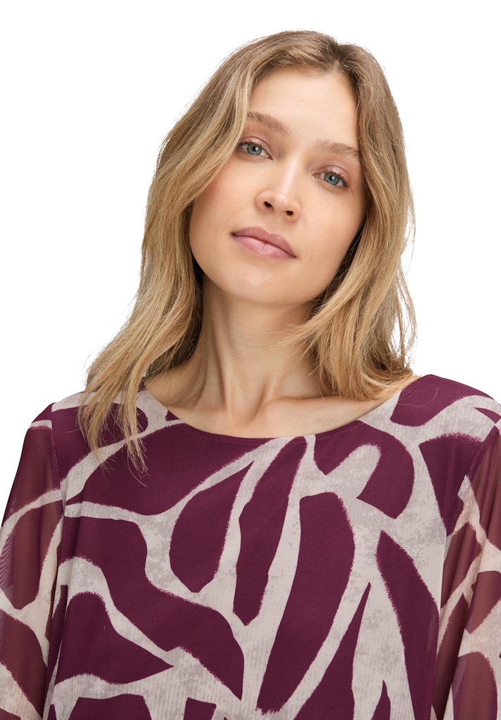 Betty & Co Damen T-Shirts Dark Red/Nature