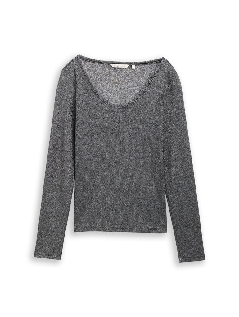 Tom Tailor denim Damen T-Shirts Black Glitter