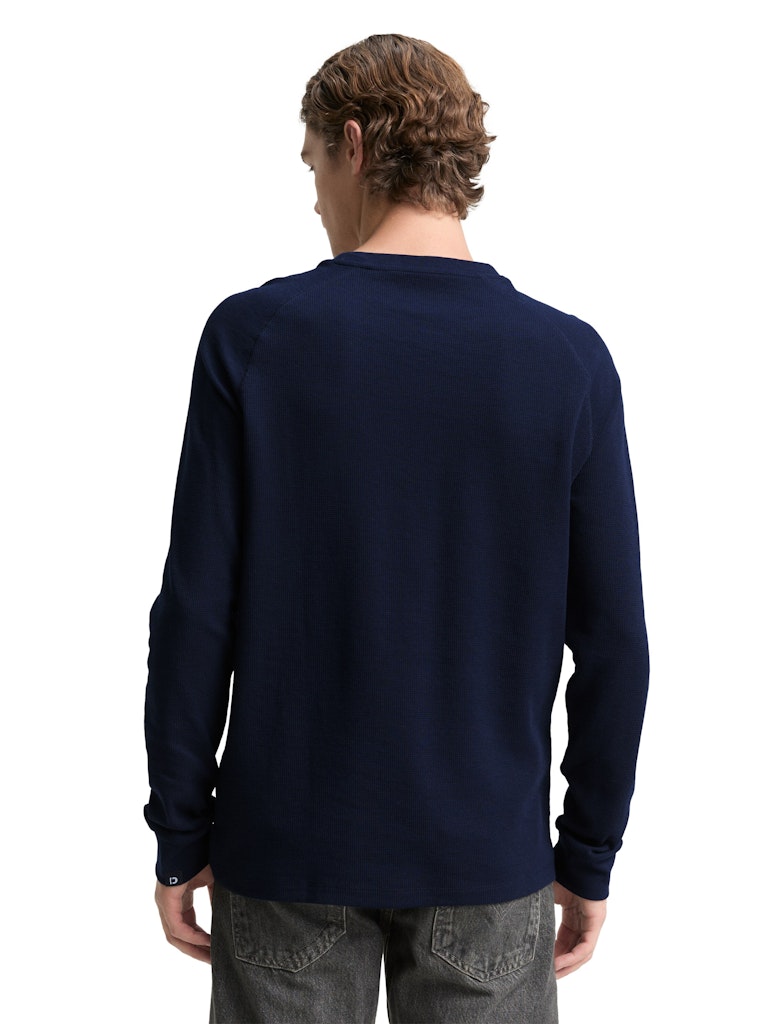 Tom Tailor denim Herren T-Shirts lang Sky Captain Blu