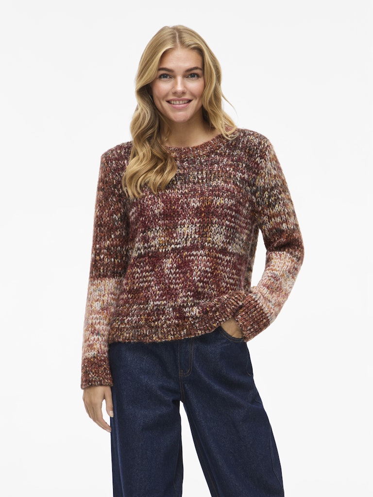 Vila Damen Pullover Fig/Multi Color