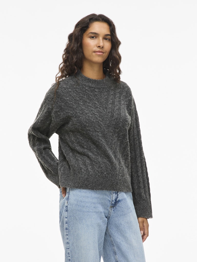 Vila Damen Pullover Dark Grey Melan