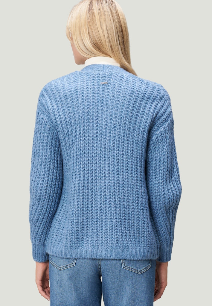 Zero Damen Strickjacken Middle Blue Mel