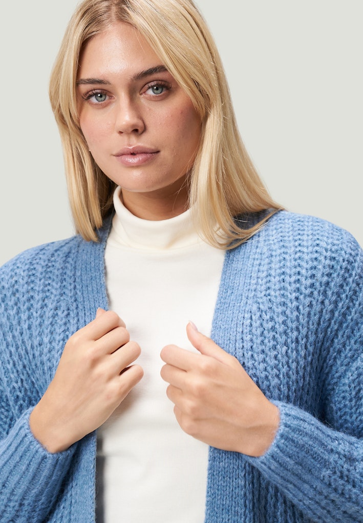 Zero Damen Strickjacken Middle Blue Mel