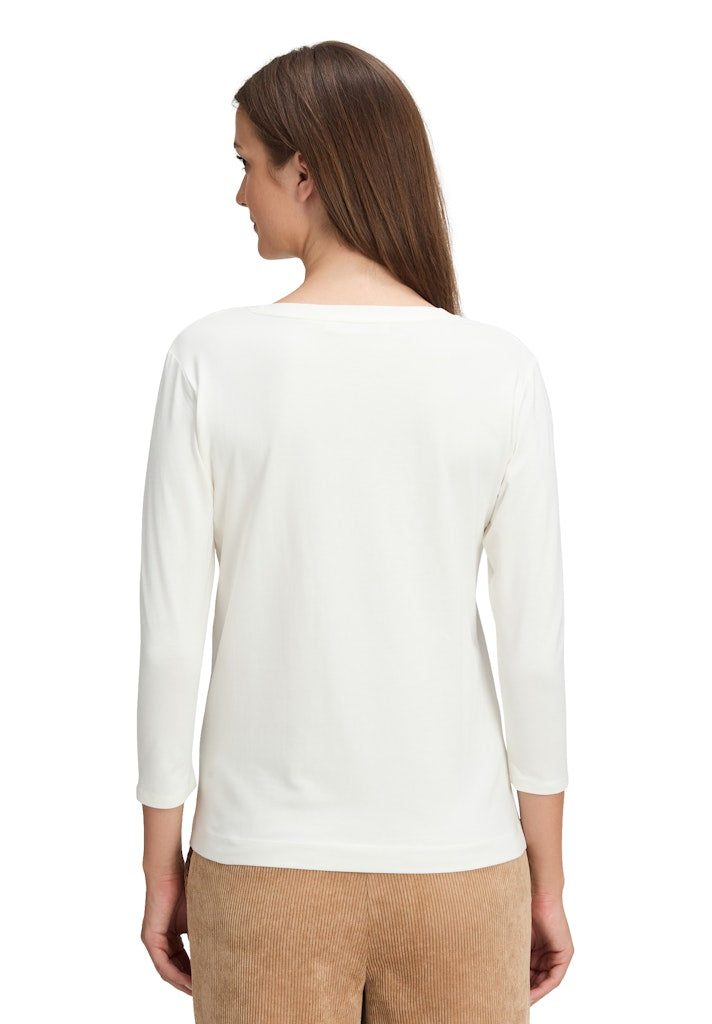Betty & Co Damen T-Shirts Patch Cream/Bla