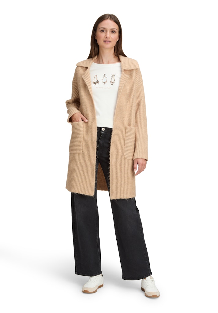 Betty & Co Damen Strickjacken Camel Melange