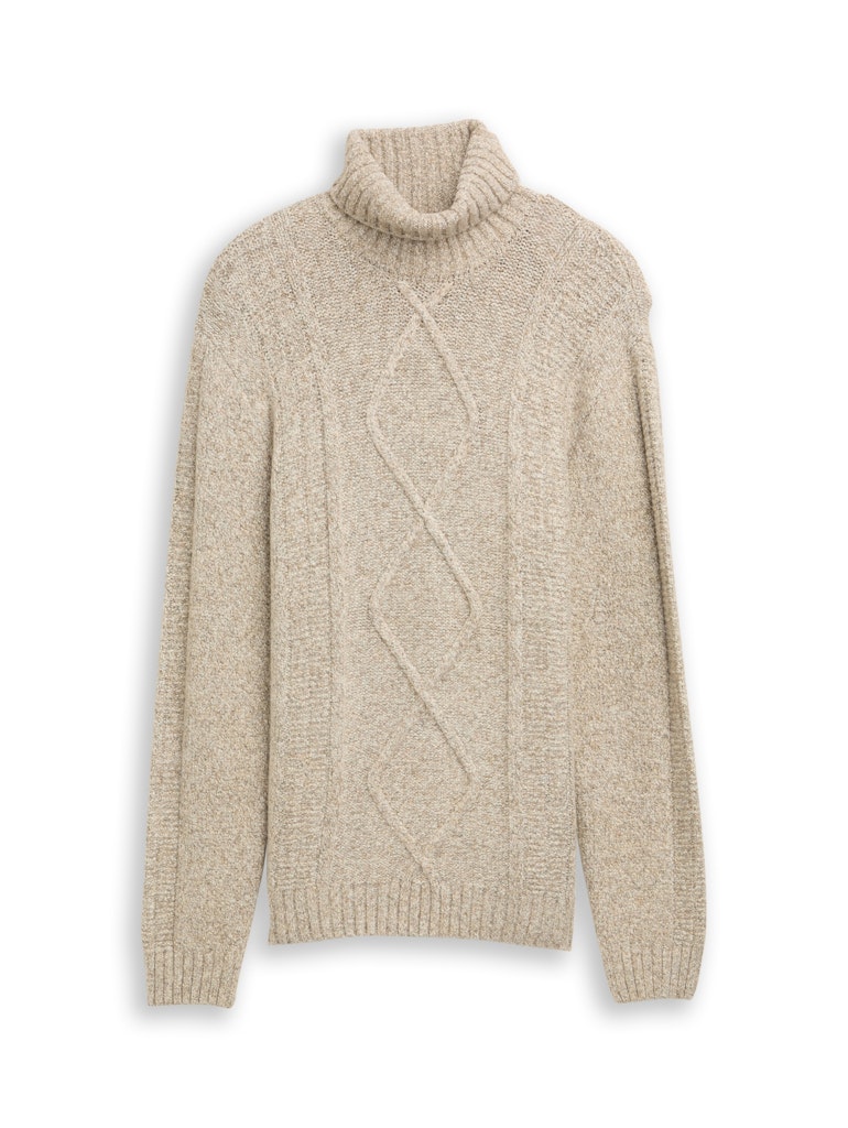 Tom Tailor Herren Pullover Brown Offwhite