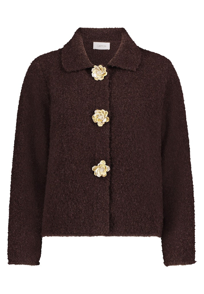 Cartoon Damen Strickjacken Chocolate Plum