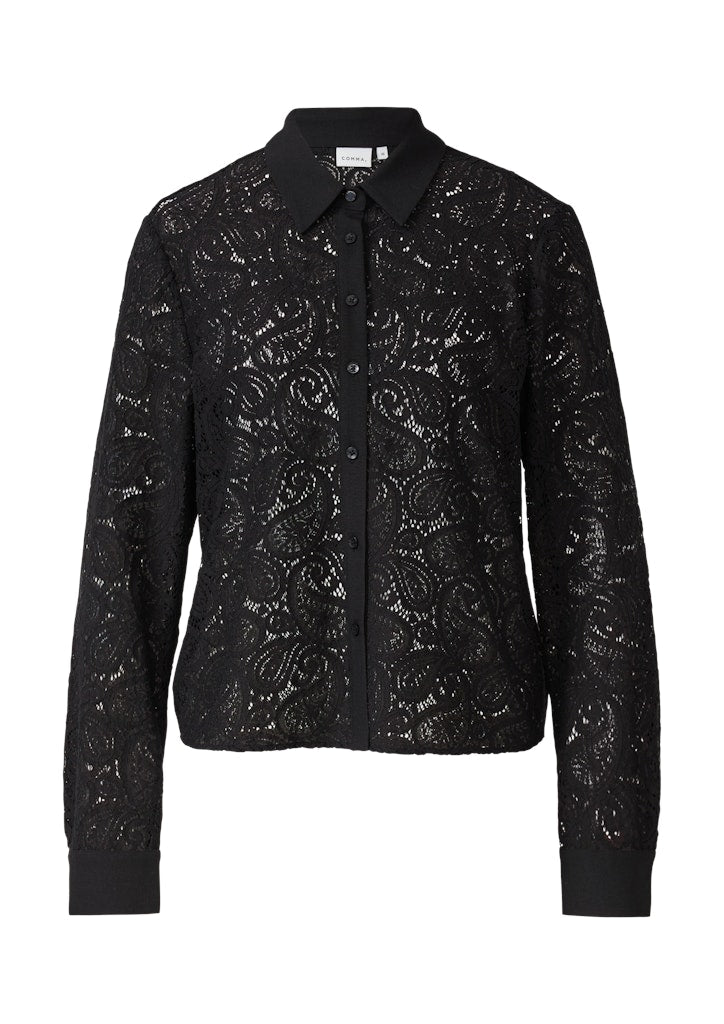 Comma Damen Blusen Grey/Black