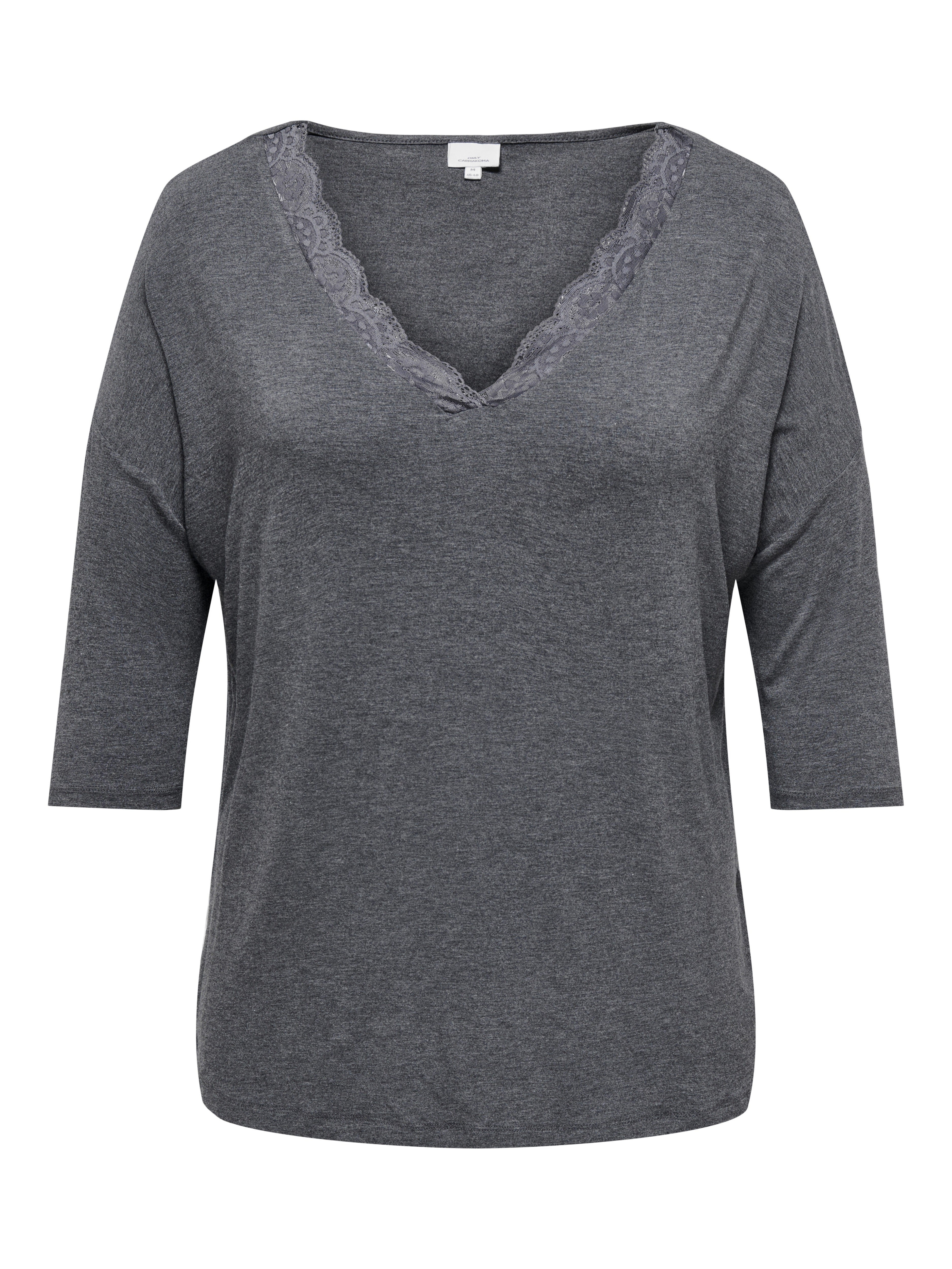 Only Carmakoma Damen T-Shirts Dark Grey Melan