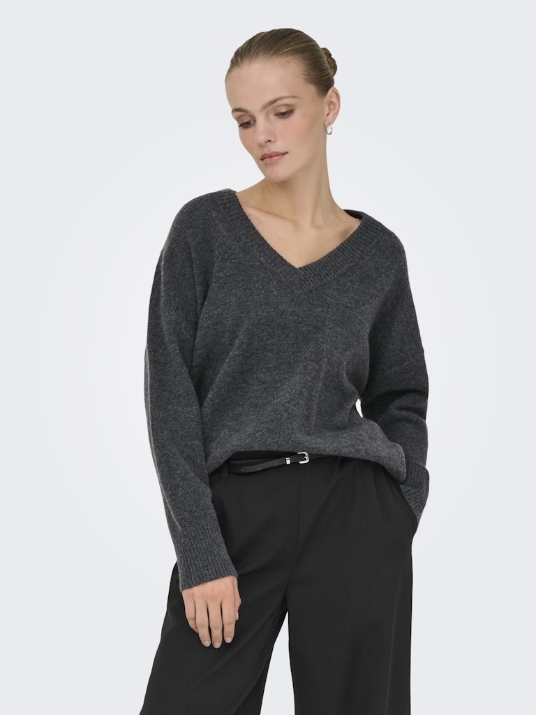 Only Damen Pullover Dark Grey Melan
