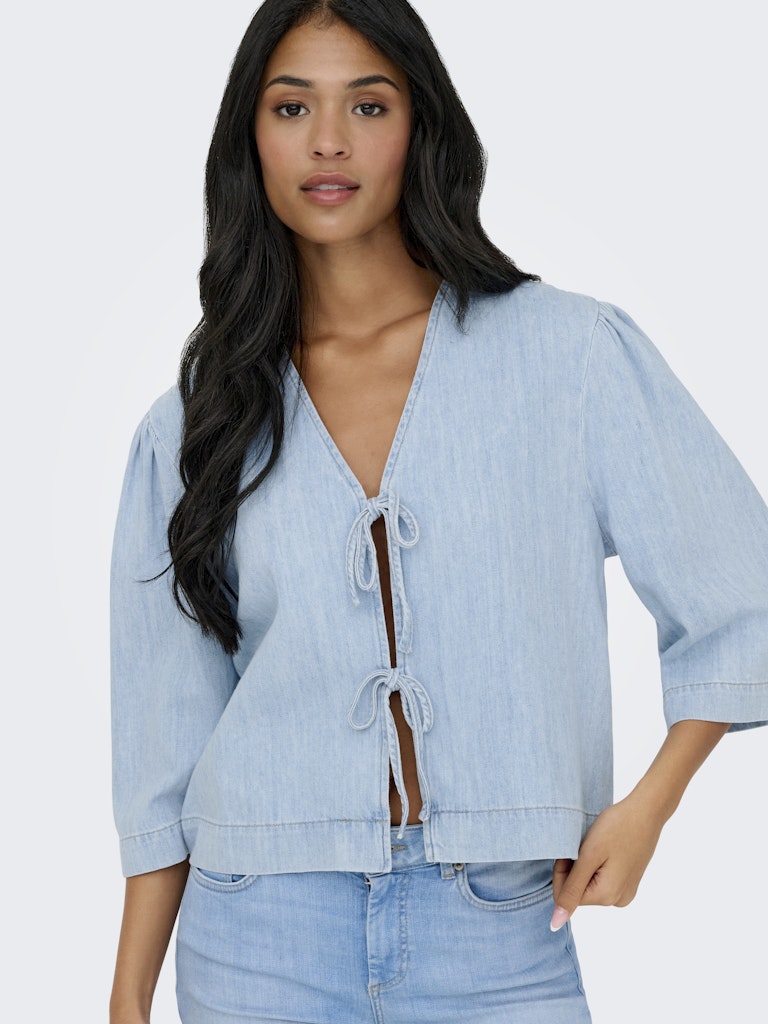 only Damen Blusen Light Blue Deni