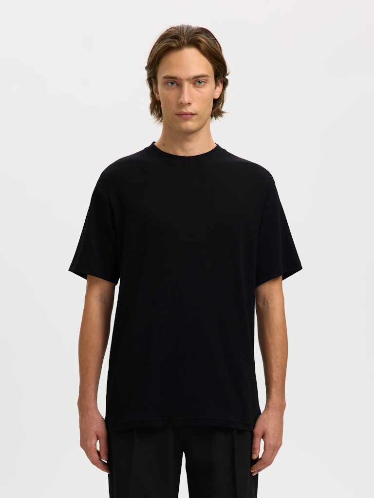 Selected homme Herren T-Shirts kurz Black
