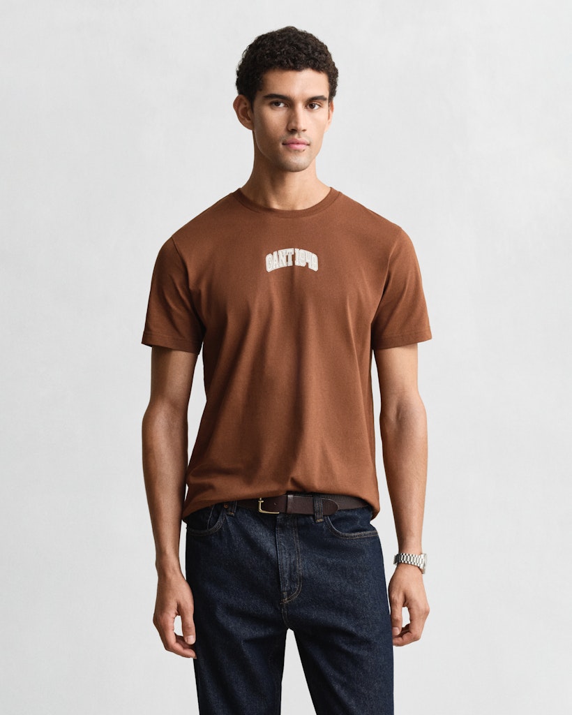 Gant Herren T-Shirts kurz Mahogany Br