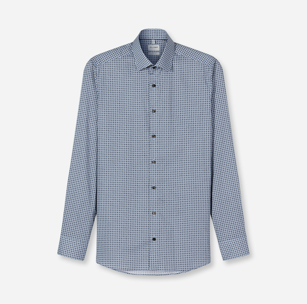 Olymp Herren Hemden lang Rauchblau